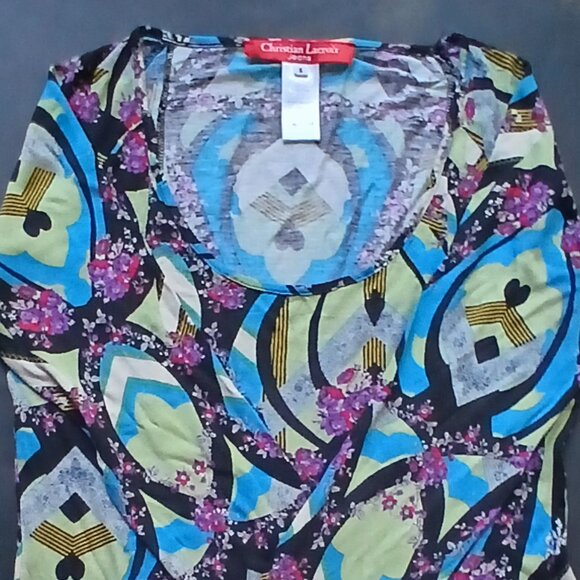 CHRISTIAN LACROIX France Long Sleeves Top Size Small Made in Italy 1990s - Picture 9 of 13